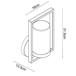 NISPEN Wall Light IP44 E14 H33cm Black