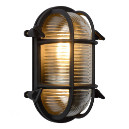 DUDLEY Outside Wall Light Oval IP65 E27/60W Black