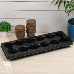 Торфяной горшок, 250 мл, 8 × 8 см, 12 шт., с поддоном